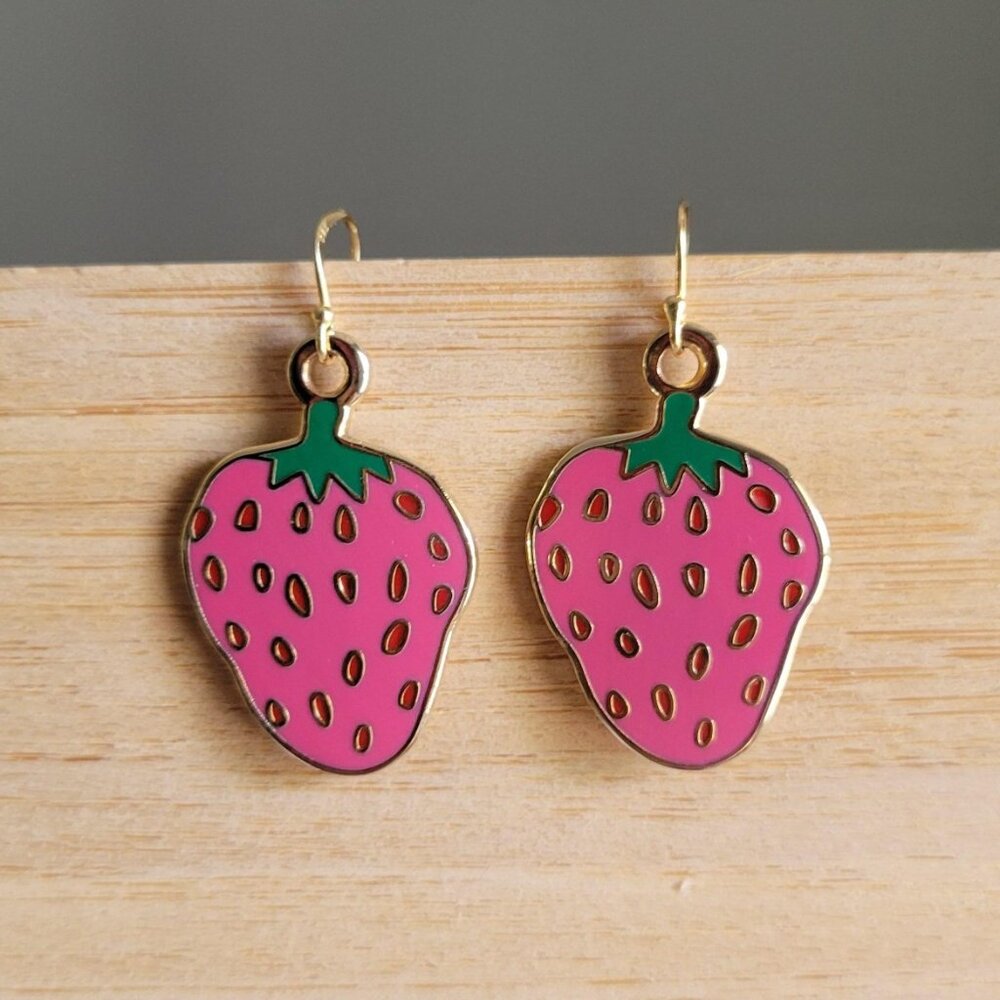 Strawberry Earrings - Like New